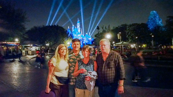 My sisters and brother-in-law in front of Slleping Beauty's castle.1